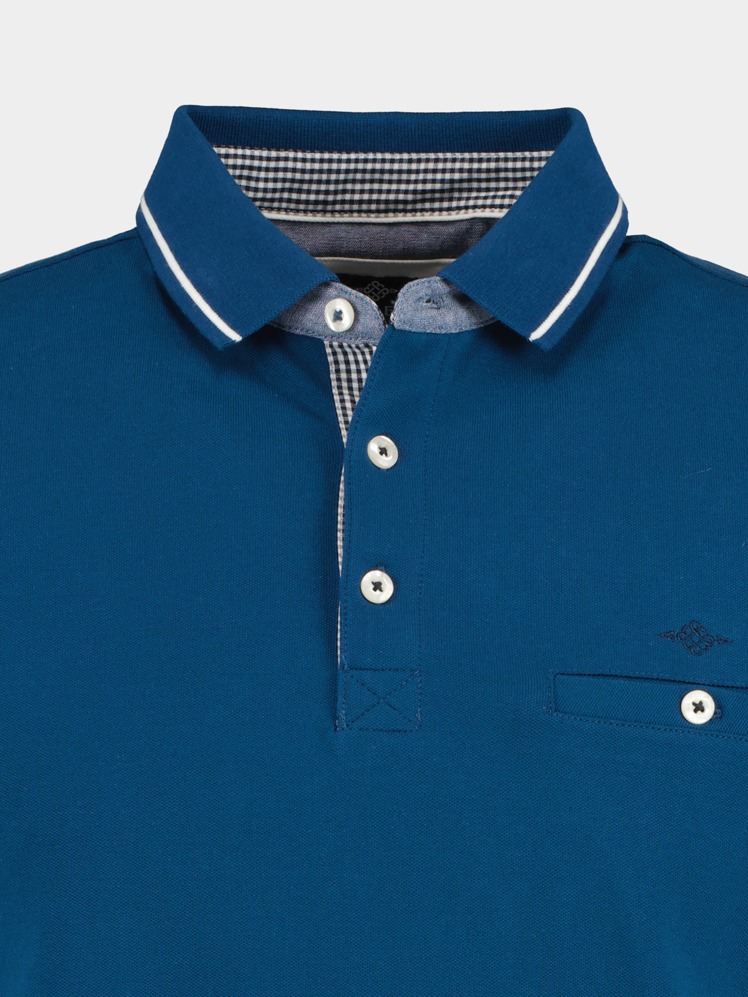 Baileys Polo korte mouw Blauw Poloshirt - with chestpocket 315214/63