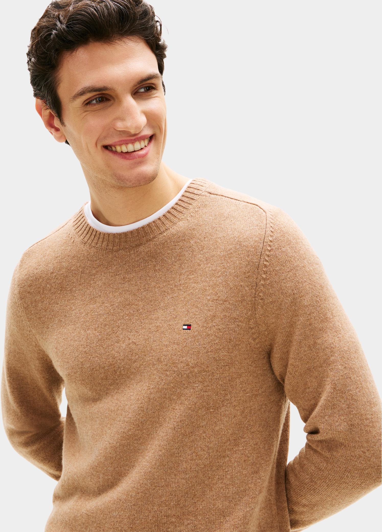 Tommy Hilfiger Pullover heren Bruin LAMBSWOOL CREW NECK MW0MW36535/RFG