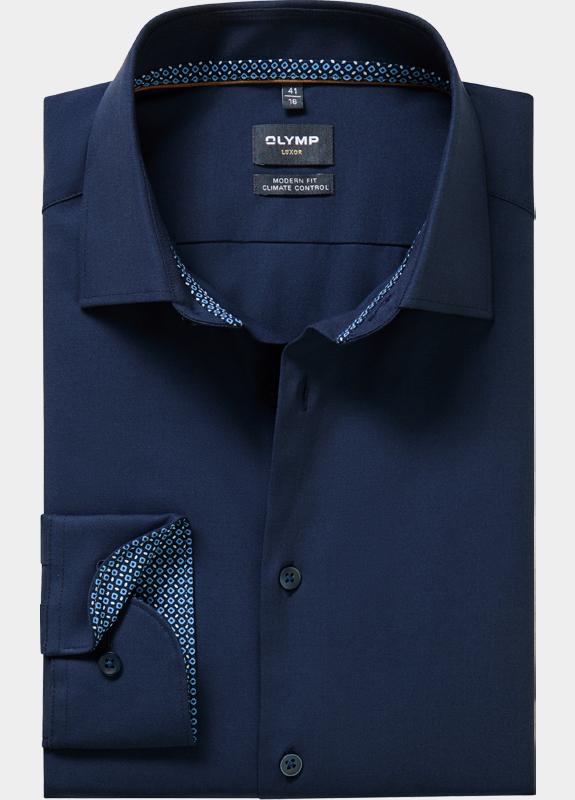 Olymp Zakelijk overhemd heren Blauw Luxor 24/Seven 131614/18