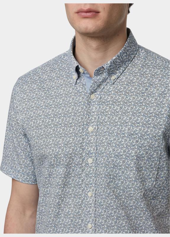 R.B. Boston overhemd korte mouw heren Blauw Marshall SS Button Down 616670/617