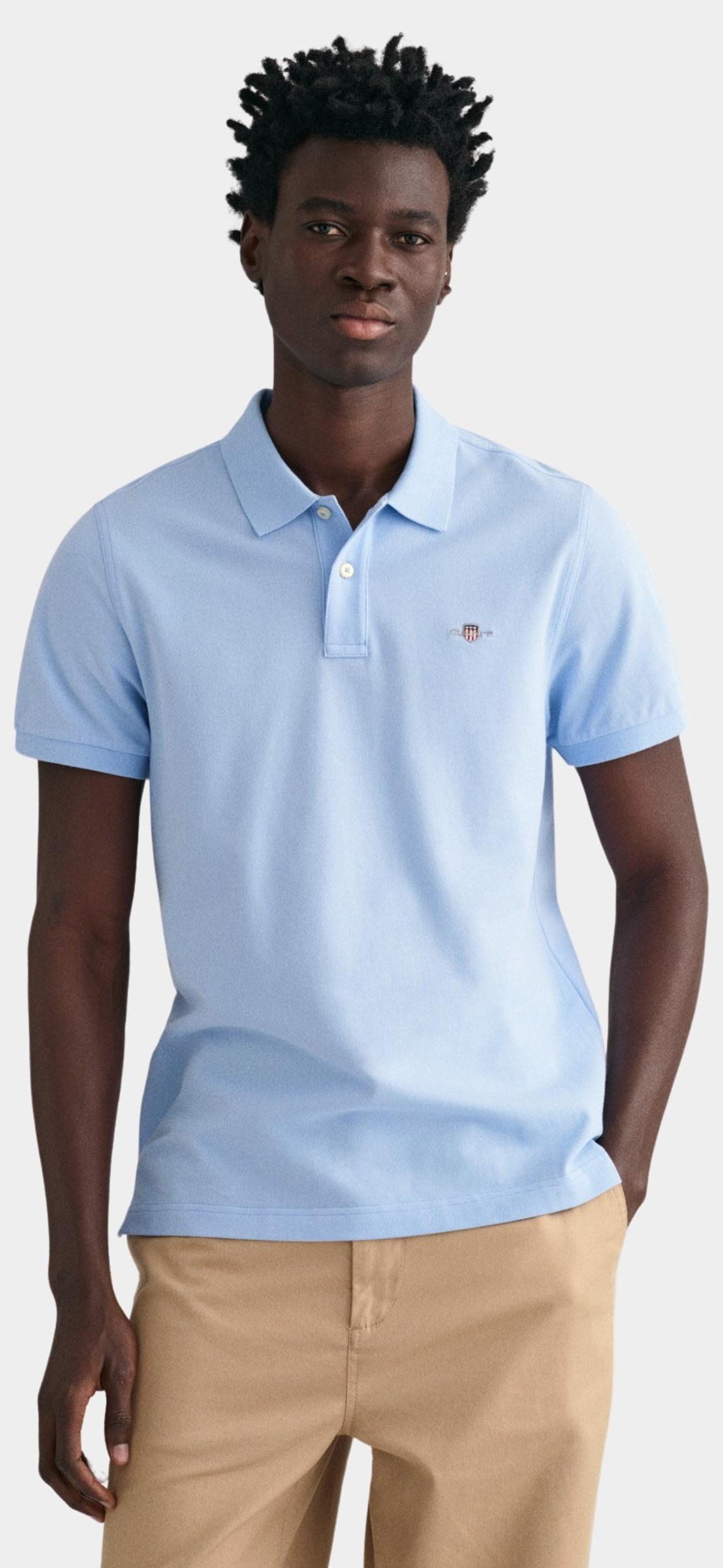 Gant Polo korte mouw Blauw Shield SS Pique Polo 2210/468
