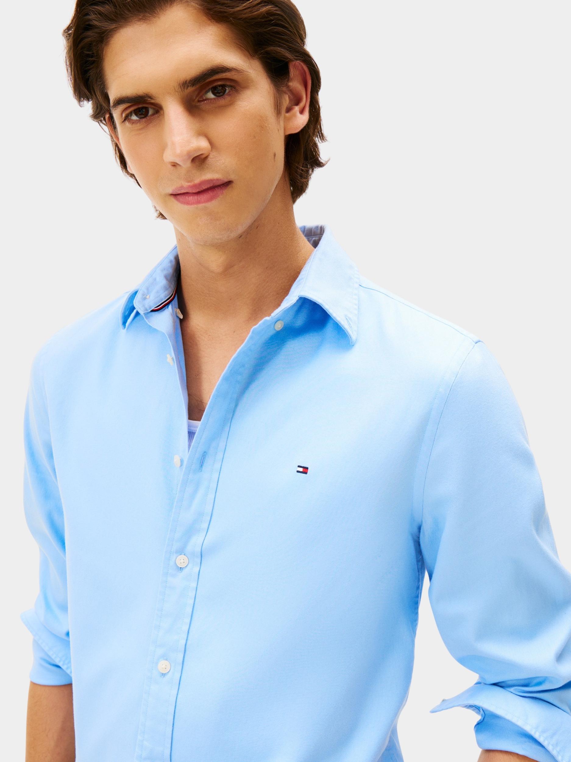 Tommy Hilfiger Casual hemd lange mouw Blauw FLEX FLANNEL SOLID RF SHIRT MW0MW40469/C1Z