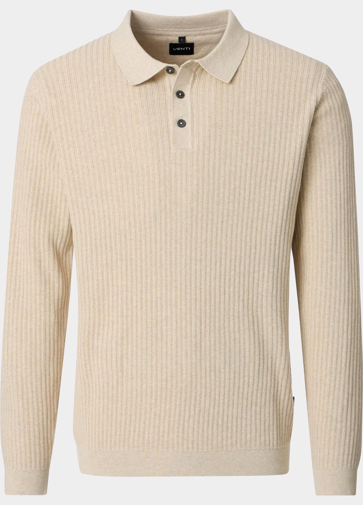 Venti Polo lange mouwen heren Wit Polo 1/1 gestrickt 226280000/016