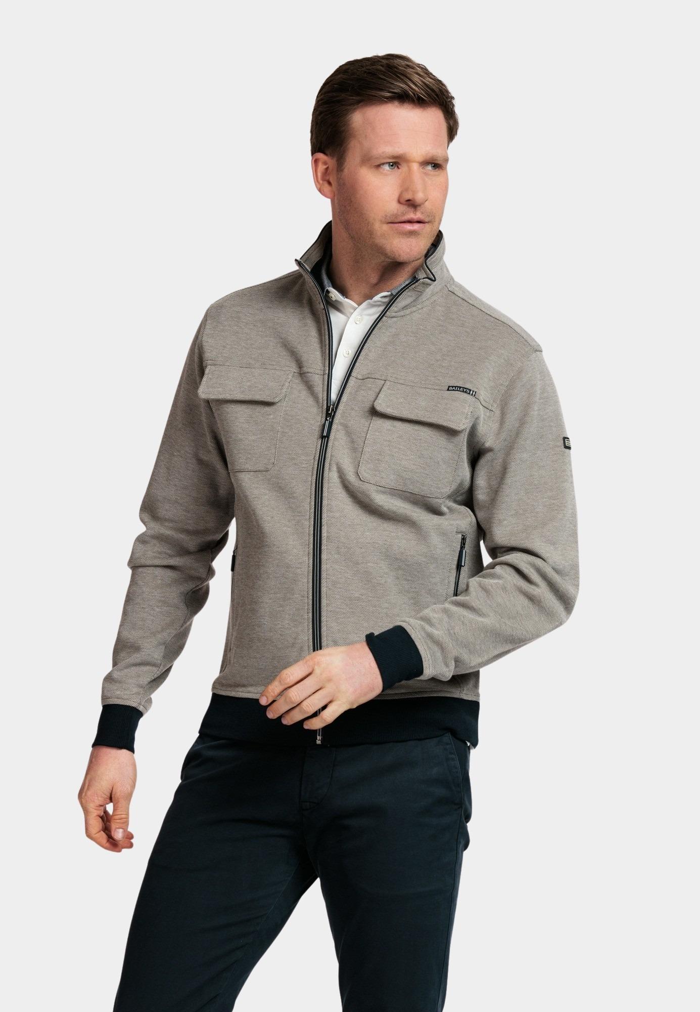 Baileys Vest Groen Sweat Cardigan Zip  2-tone Ox 412245/75