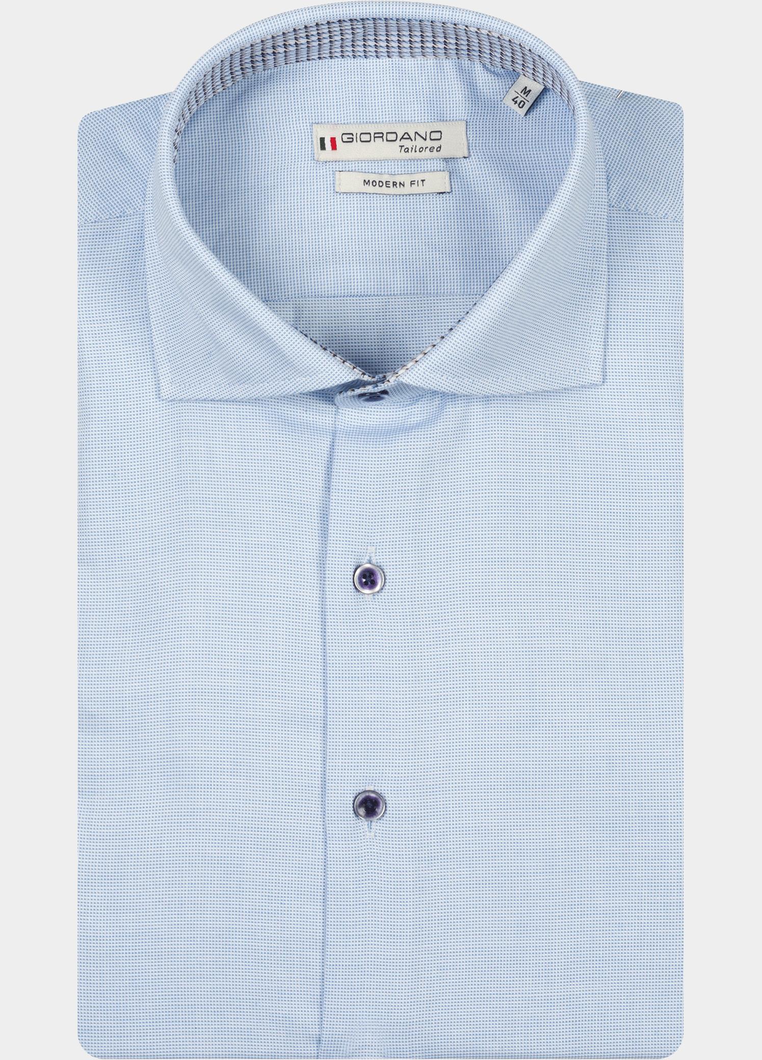 Giordano Overhemd heren Blauw Locarno Long Sleeve Semi Cuta 617806/60