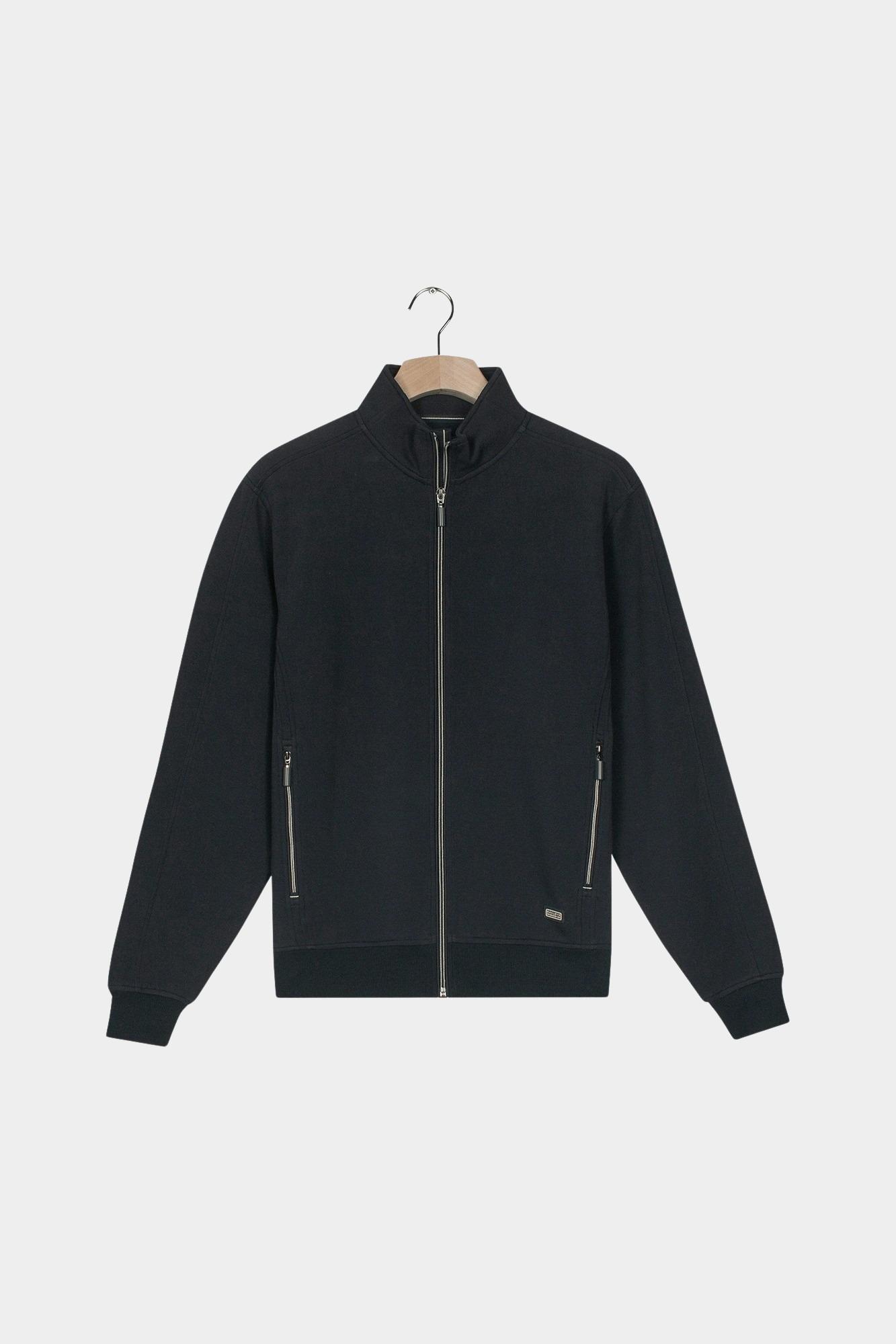 Baileys Vest Blauw Sweat Cardigan Zip  Pique Int 522264/60