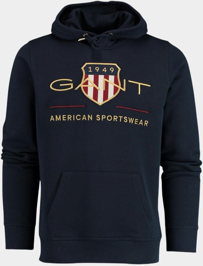 Gant Sweater Blauw Hoodie Donkerblauw Capuchon 2047056/433