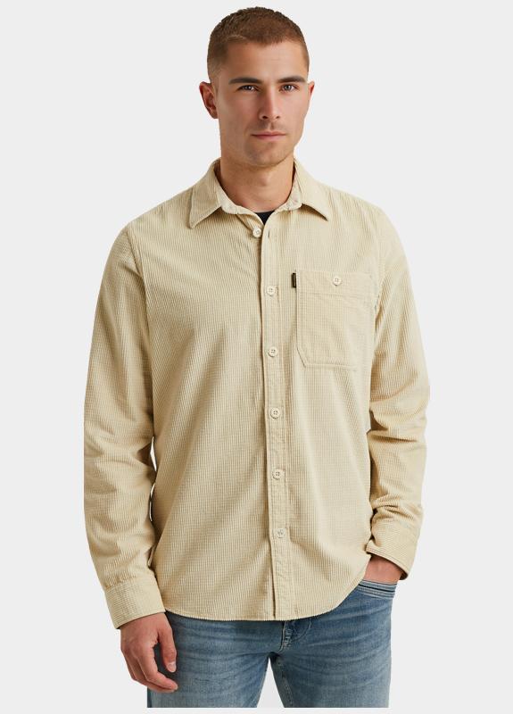 PME Legend Casual hemd lange mouw Beige LONG SLEEVE SHIRT Dobby Cord PSI2510206/7013