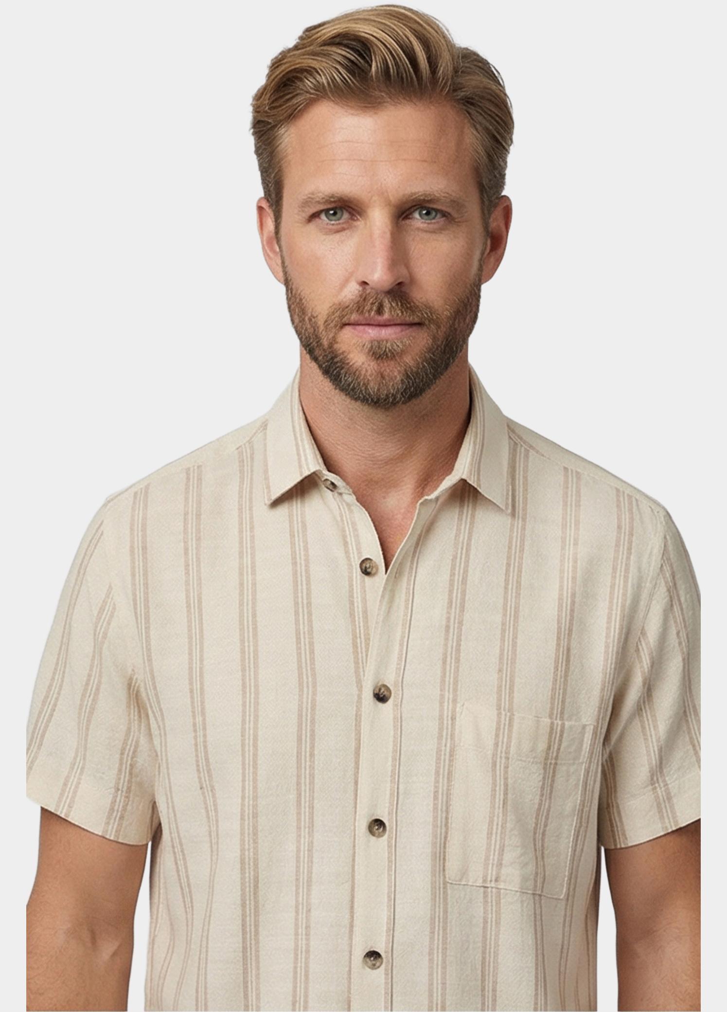 Giordano overhemd korte mouw heren Wit Puglia Short Sleeve Shirt Can 616823/81
