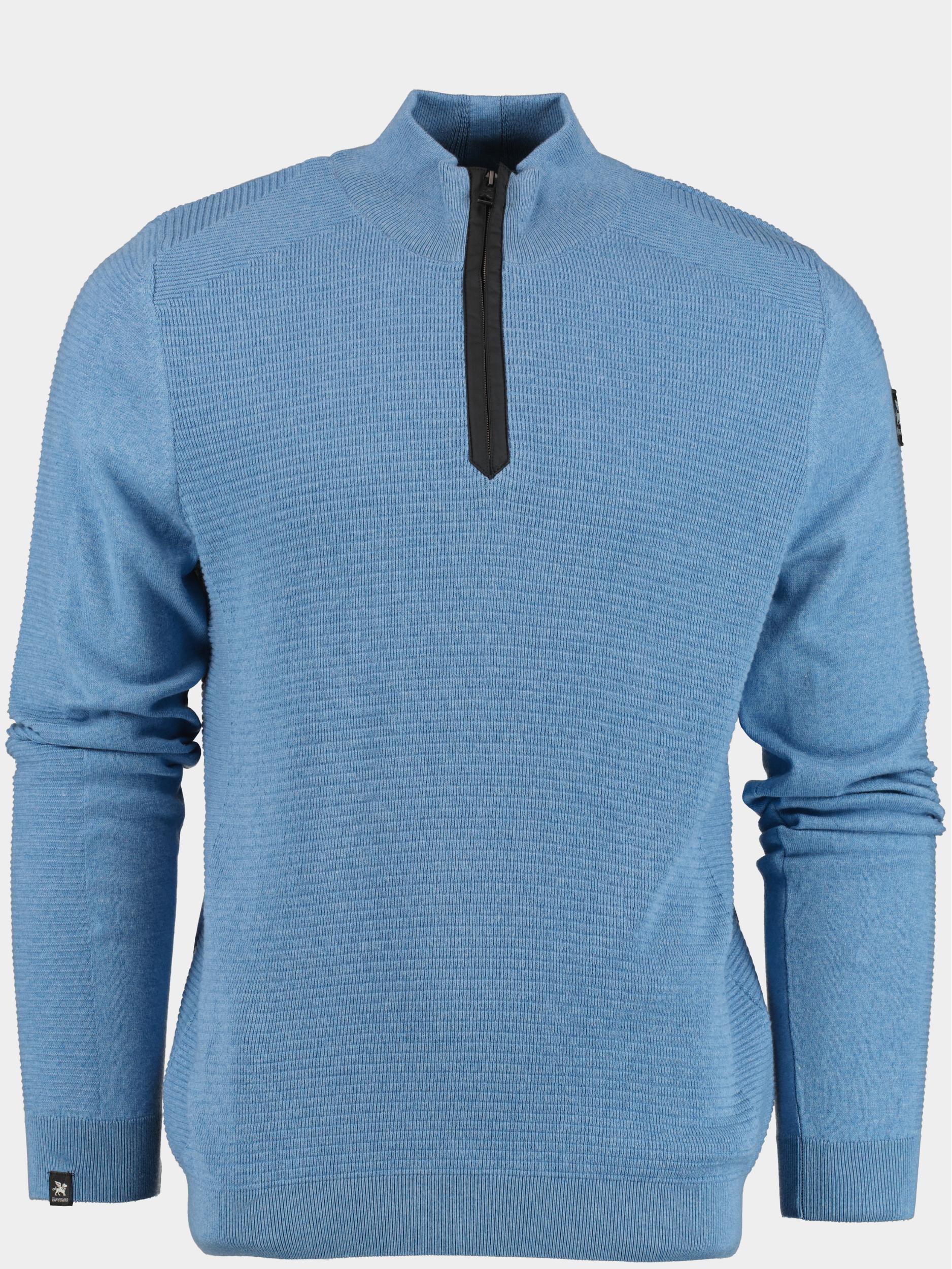 Vanguard Pullover Blauw Half zip collar cotton  struc VKW2308308/5709
