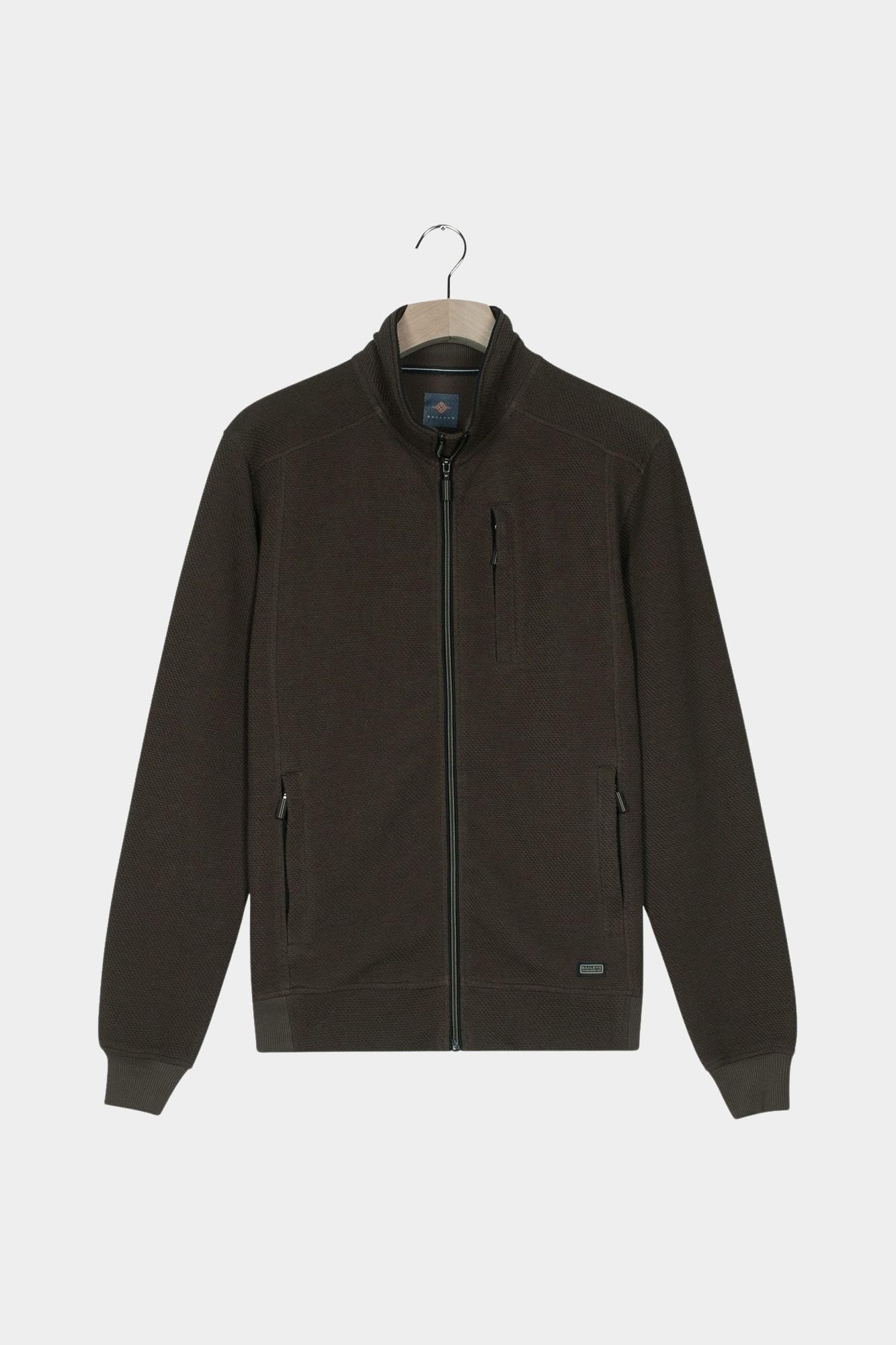 Baileys Vest Bruin Sweat Cardigan Zip  Hi-Low st 522230/87