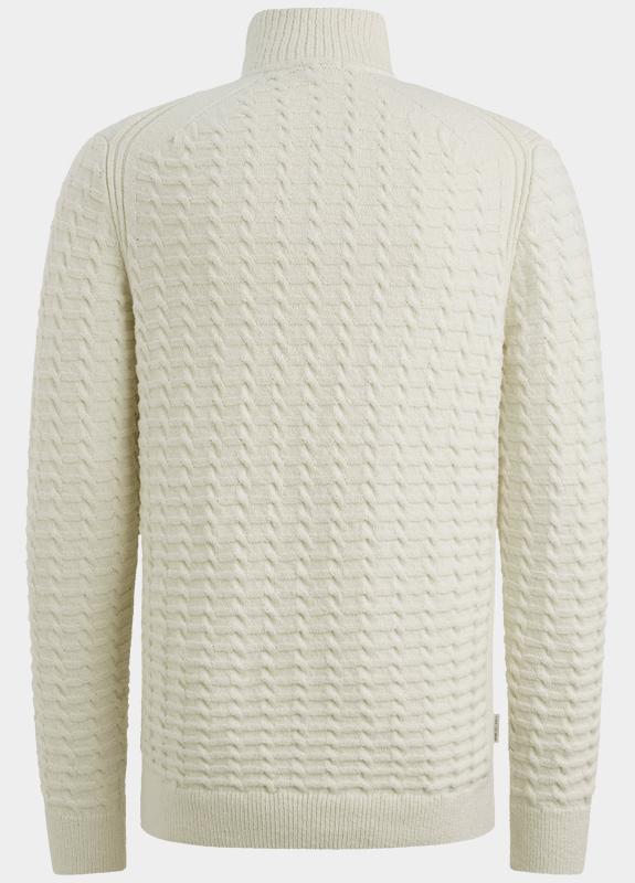 Cast Iron Half Zip Beige Half zip collar cotton boucle CKW2510354/9001