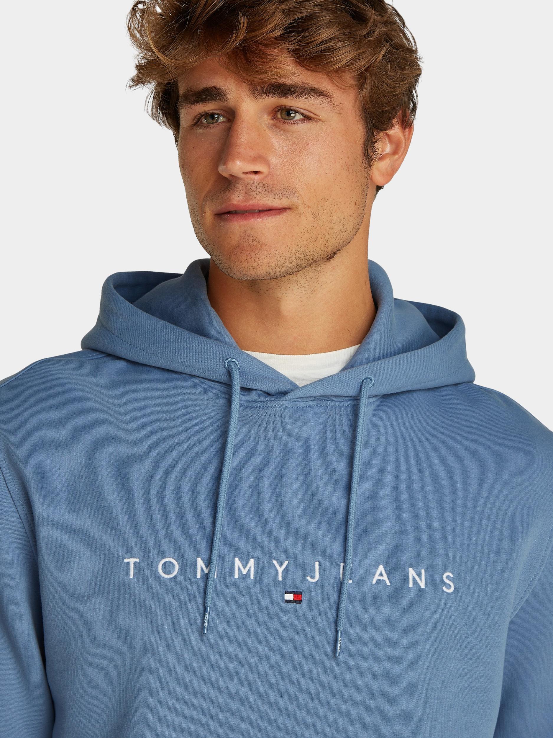 Tommy Jeans Sweater Blauw TJM REG LINEAR LOGO HOODIE EX DM0DM20746/DY6