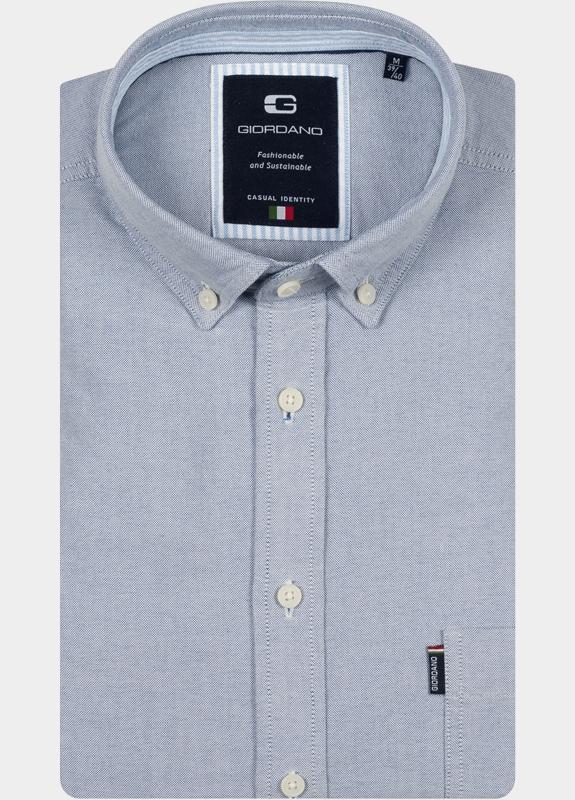 Giordano Overhemd heren Blauw Brando Long Sleeve Button Dow 617052/62