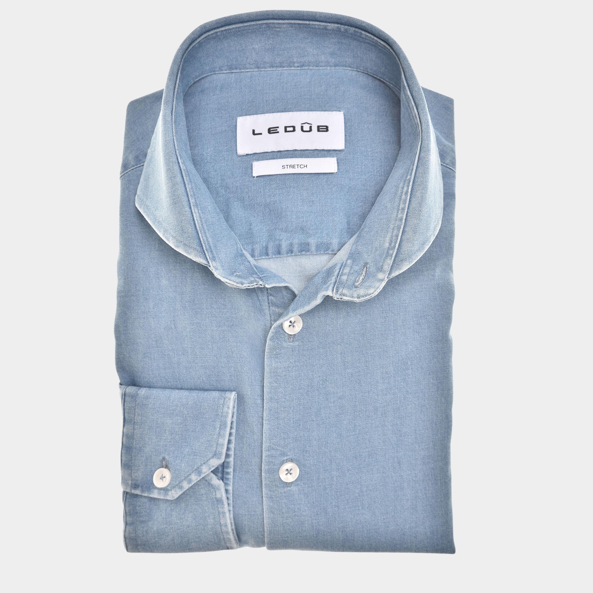 Ledub Business hemd lange mouw Blauw  0142955/180-000-000