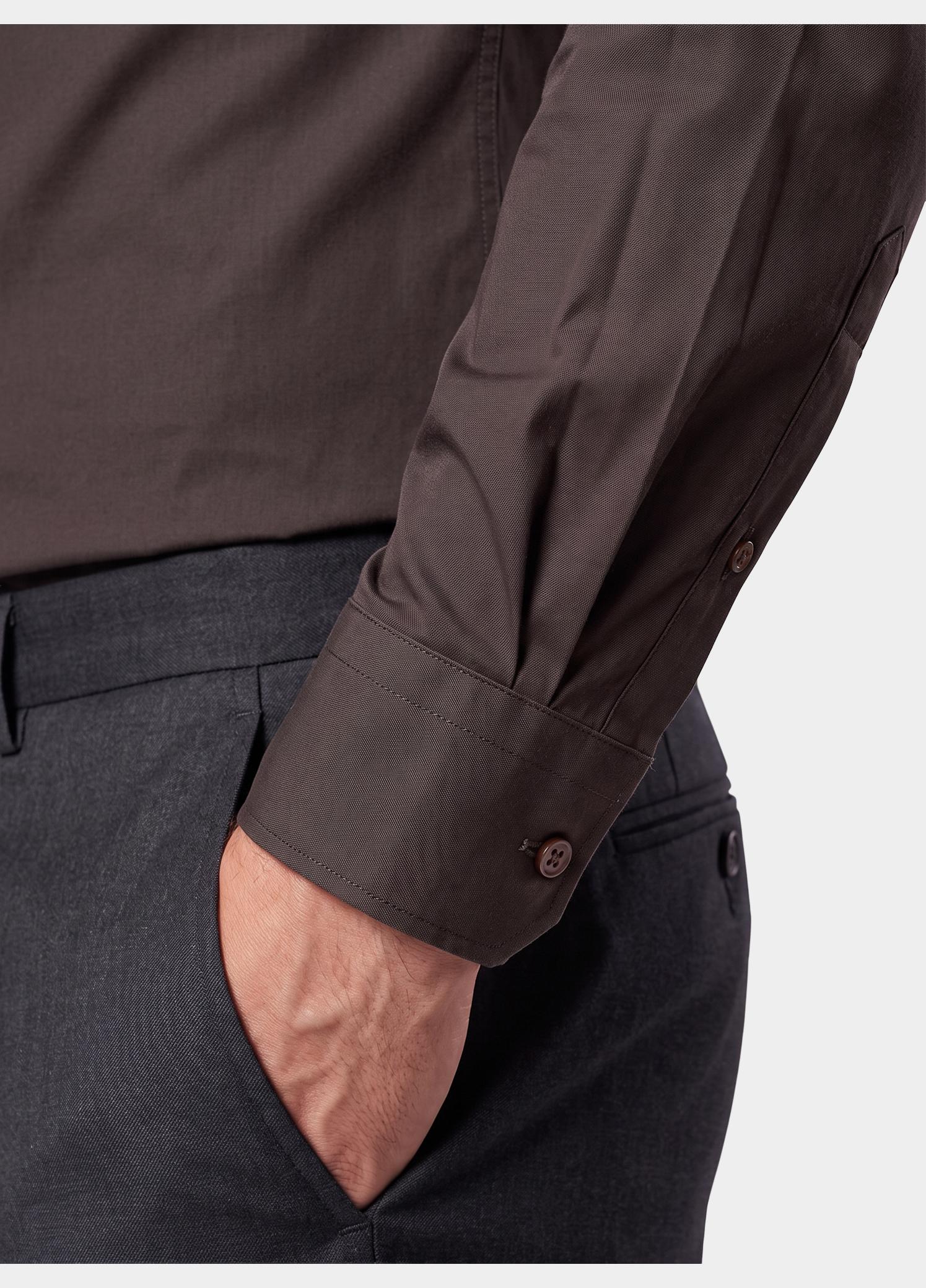 Profuomo Zakelijk overhemd heren Bruin  PPWH30026/E