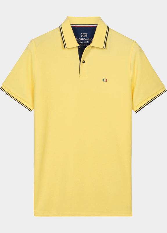 Giordano Polo heren Geel Nico Signature Polo SS Two-Pl 616587/21