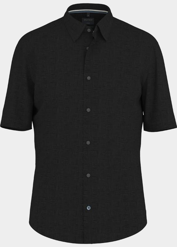 Olymp overhemd korte mouw heren Zwart Casual 404012/68