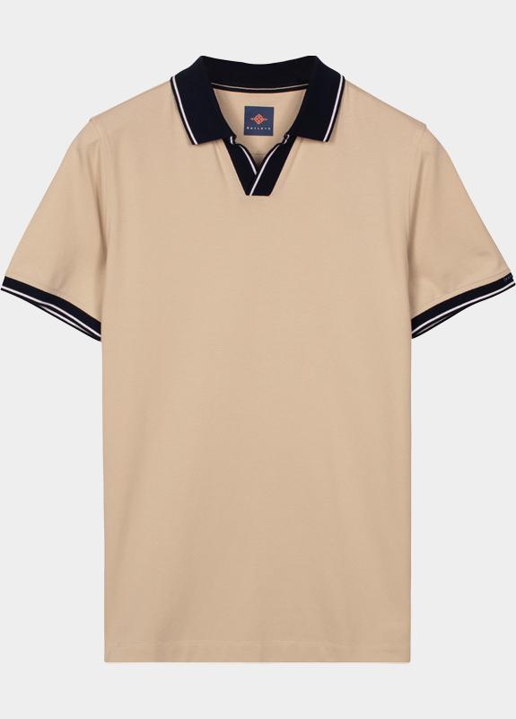 Baileys Polo heren Wit Poloshirt V-Collar Solid Piqu 615217/81