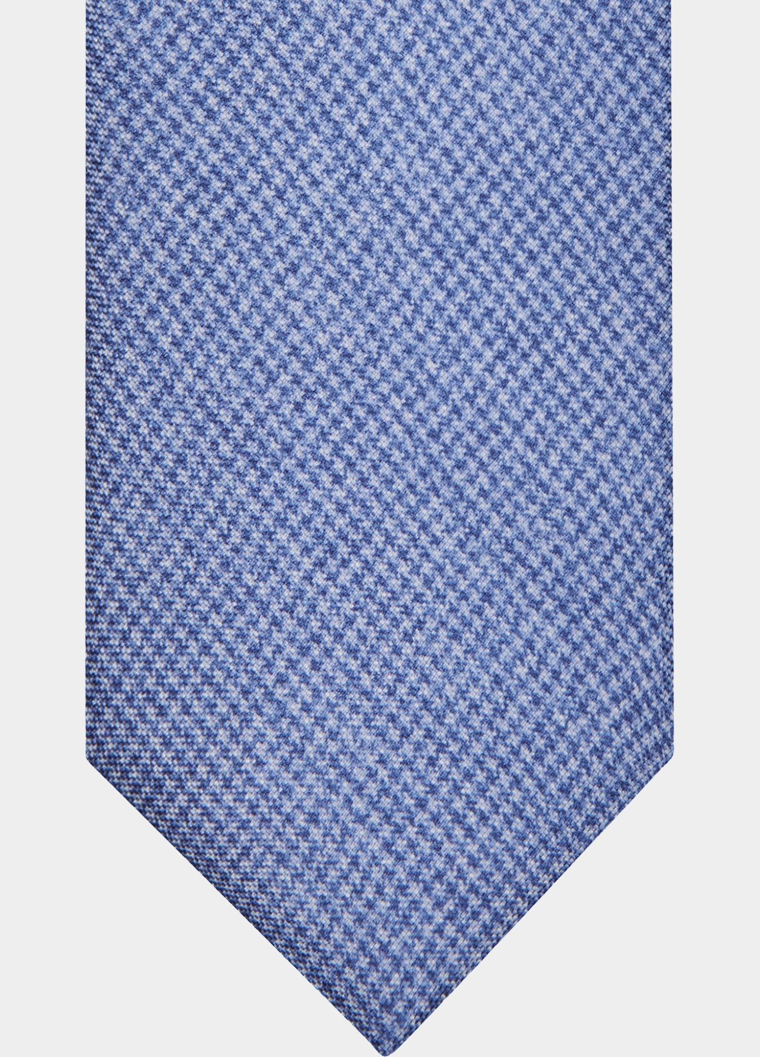 Profuomo Stropdas Blauw TIE SILK PRINT LIGHT BLUE PPWA30020/B