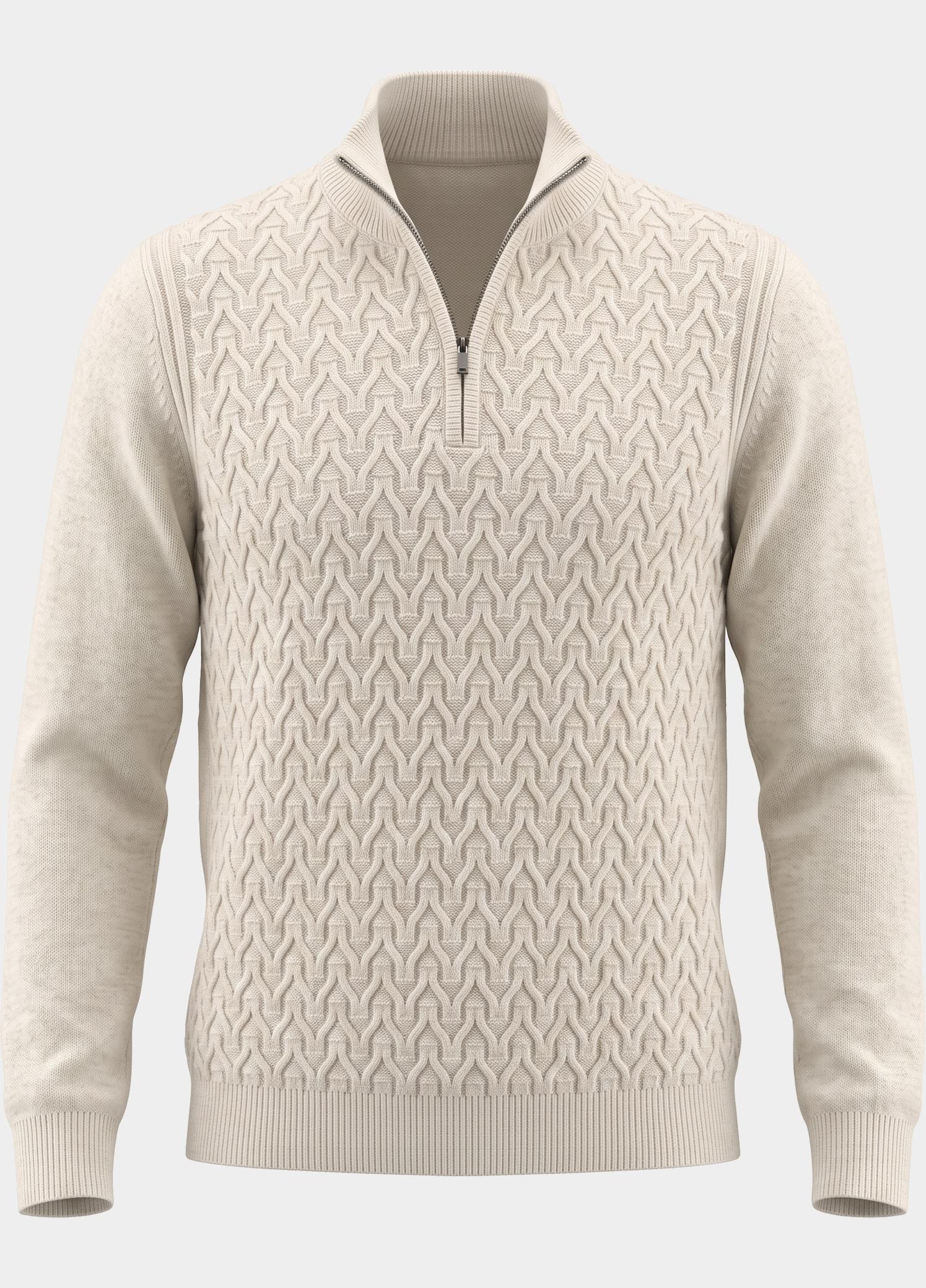 Bos Half Zip Beige  1188/41018 Off White