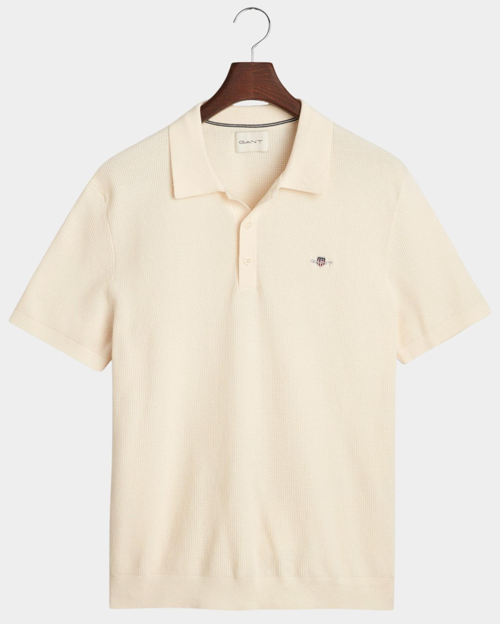 Gant Polo korte mouw Beige MICRO TEXTURED COTTON SS POLO 8030242/130