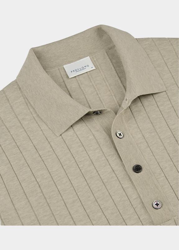Profuomo Polo lange mouw Beige  PPXJ10021/C