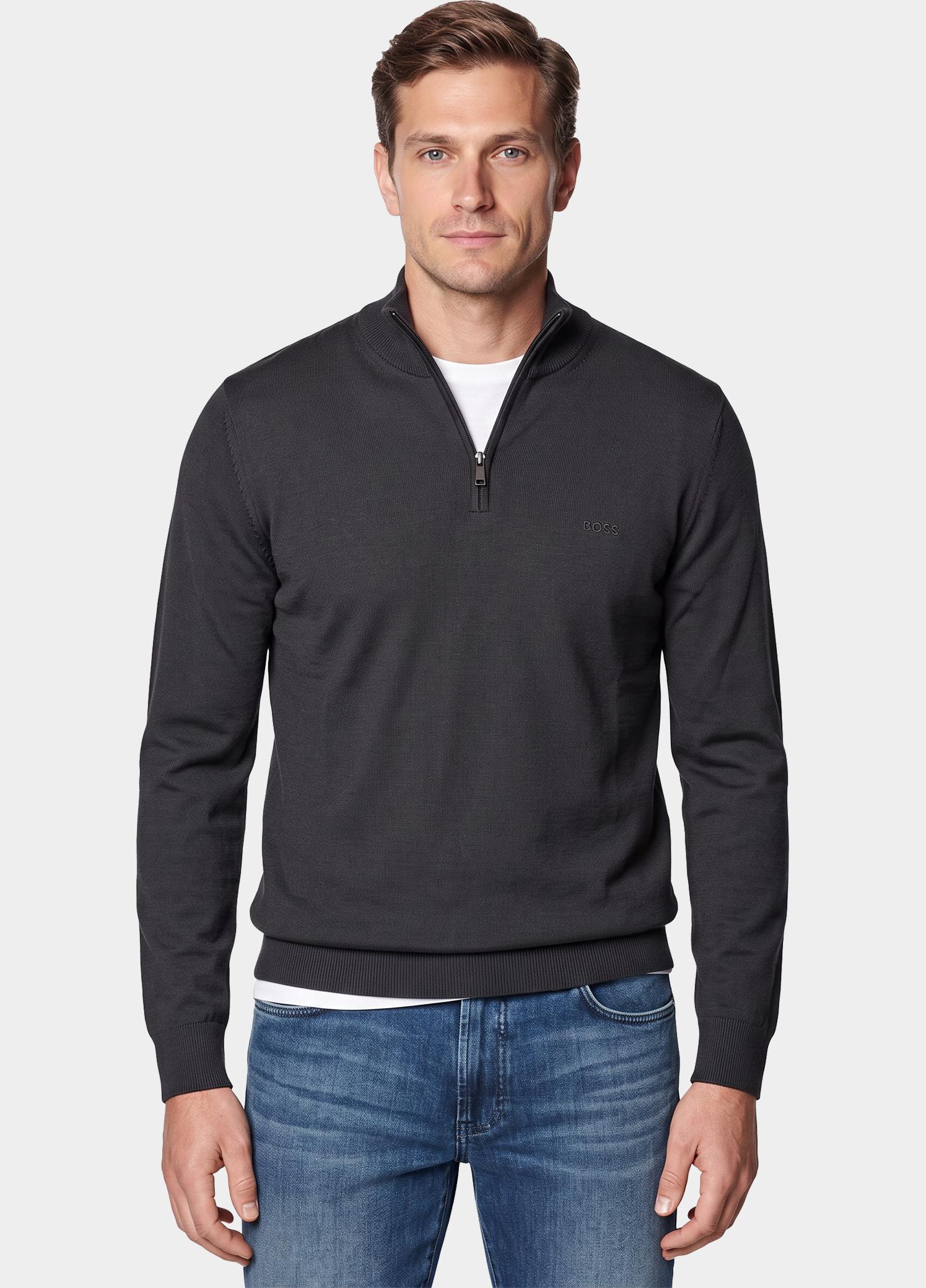 BOSS Black Polo lange mouwen heren Zwart H-Ebenji-L 10283231 01 50571928/001