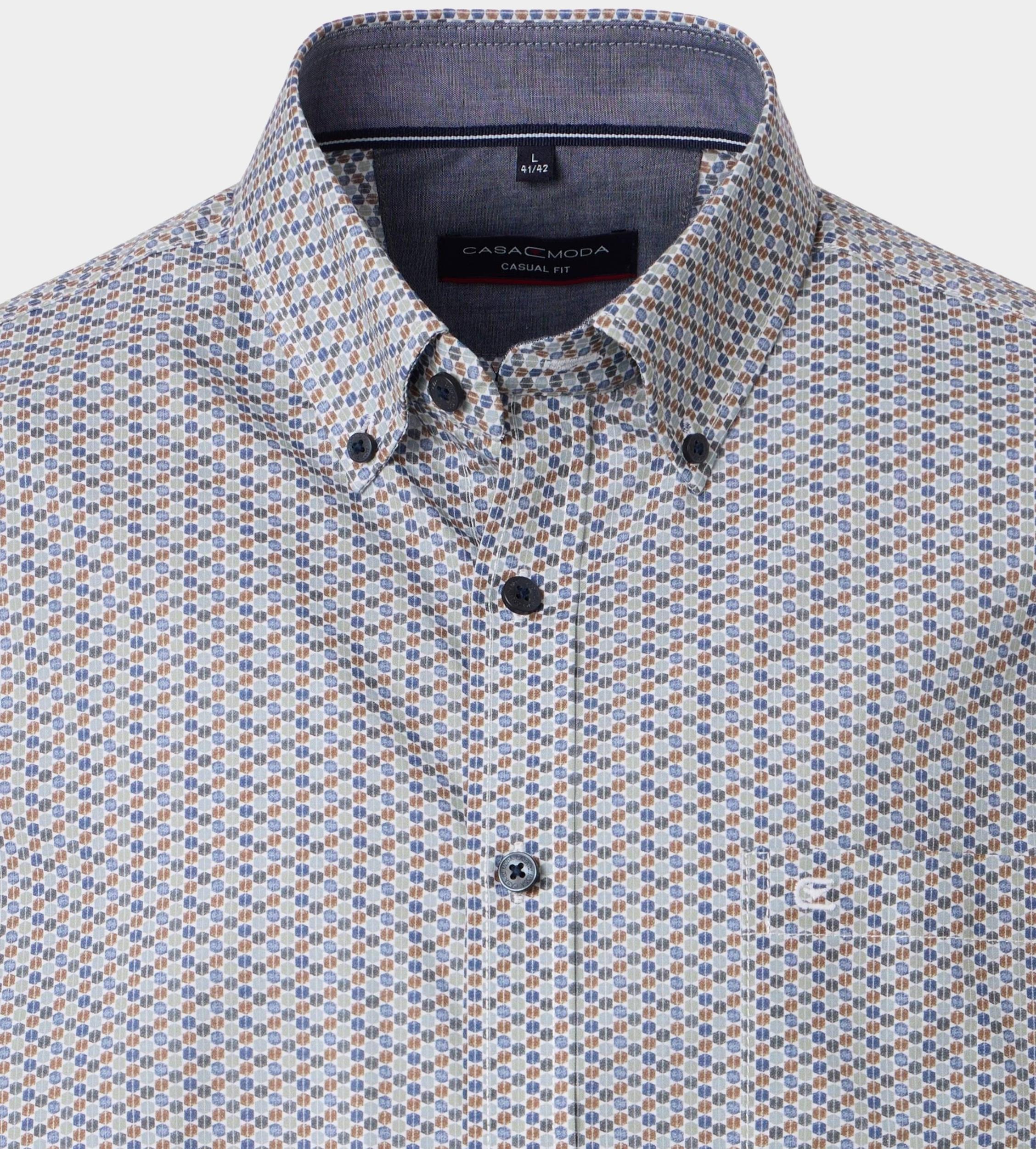 Casamoda Casual hemd lange mouw Groen B.D. Casual Fit 454487800/300