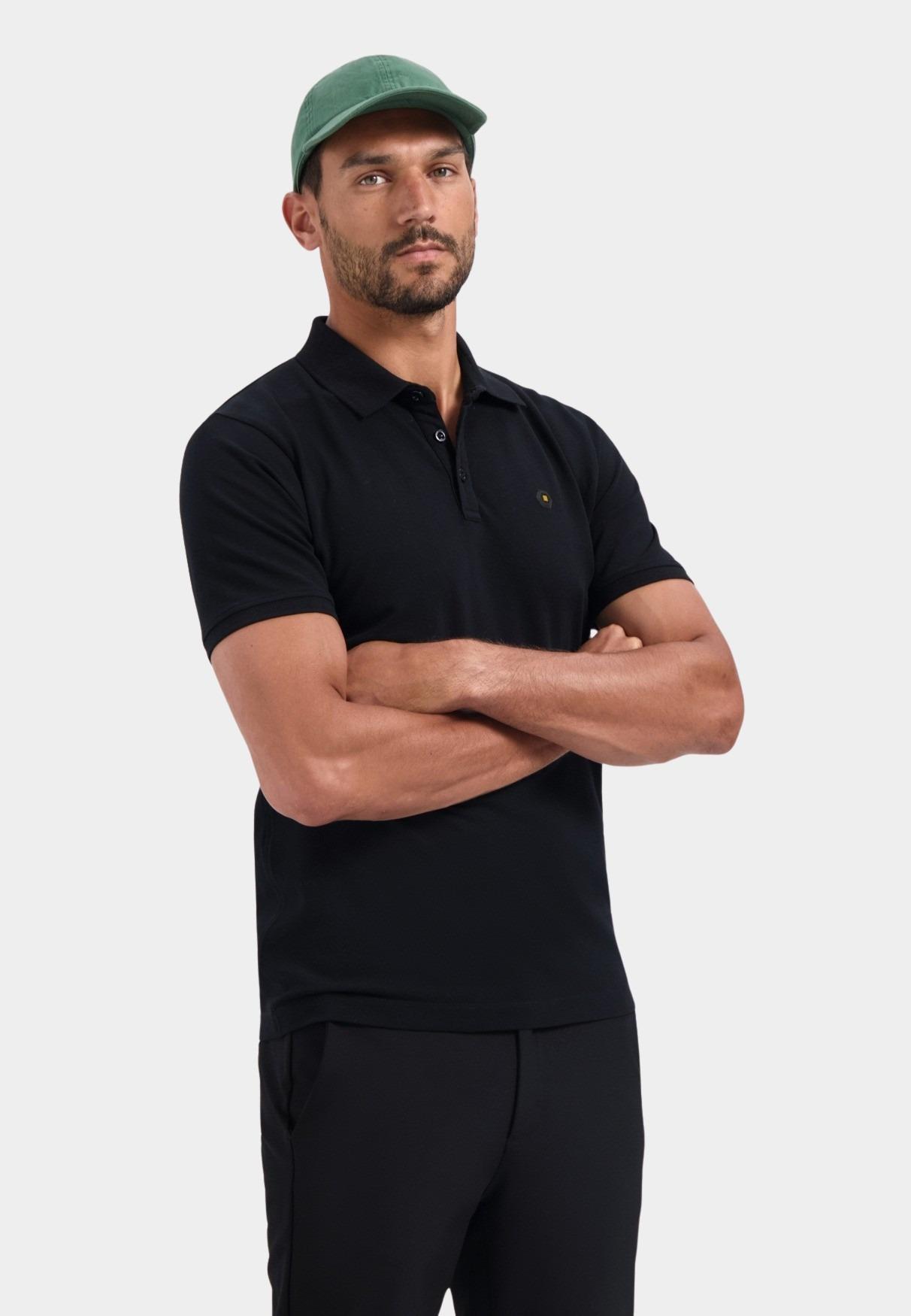 No Excess Polo korte mouw Zwart Polo Pique Garment Dyed N3801/020