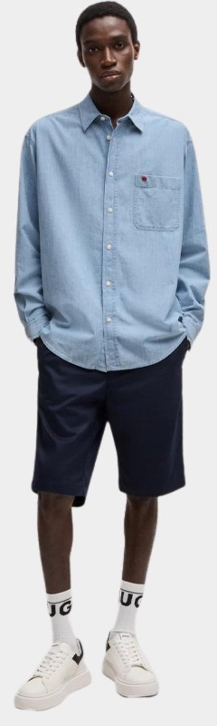 HUGO Men Casual hemd korte mouw Blauw Erillo 10270735 01 50539312/450