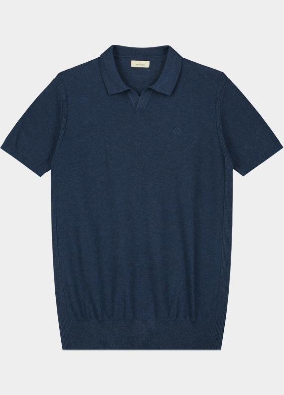 Dstrezzed Polo heren Blauw Polo s/s Melange Slub 420026-NOS/649