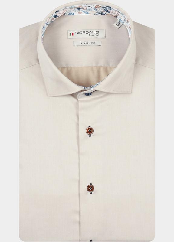 Giordano Overhemd heren Wit Locarno Long Sleeve Semi Cuta 617864/81