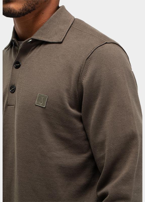 Butcher of Blue Polo lange mouw Grijs Clifden Co M2616021/708