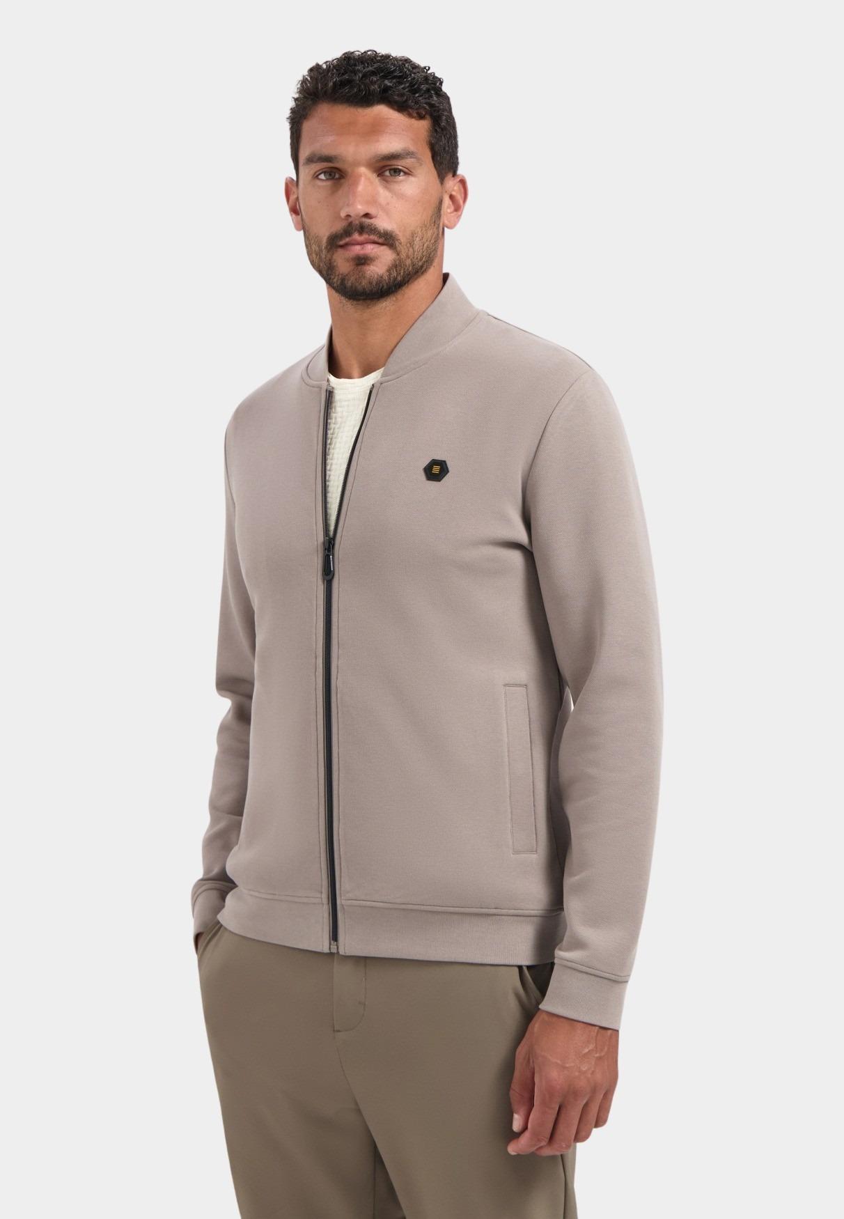 No Excess sweat vest Grijs Sweater Full Zipper Pique Bom 29100806SN/018