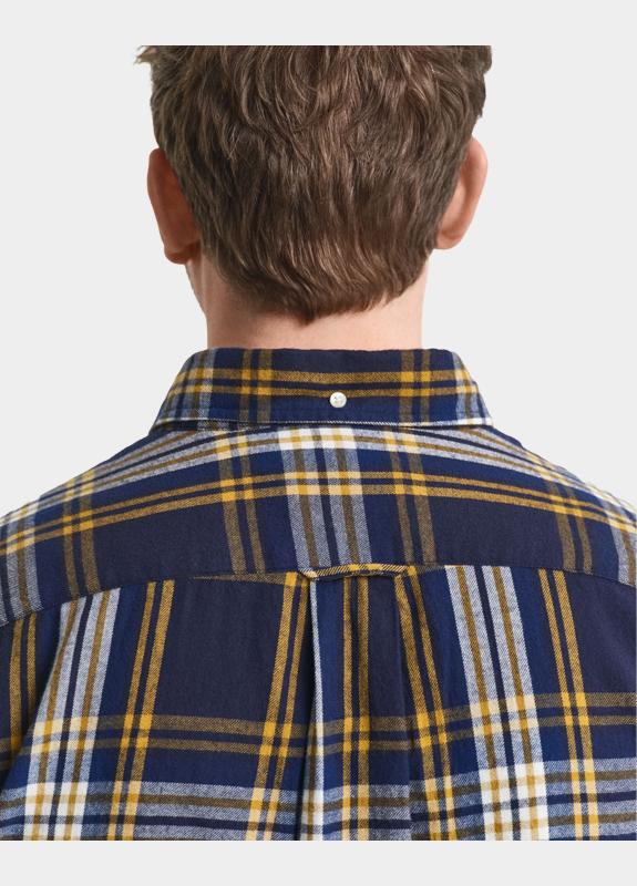 Gant Casual hemd lange mouw Blauw Reg Windblown Flannel Check S 3250243/433