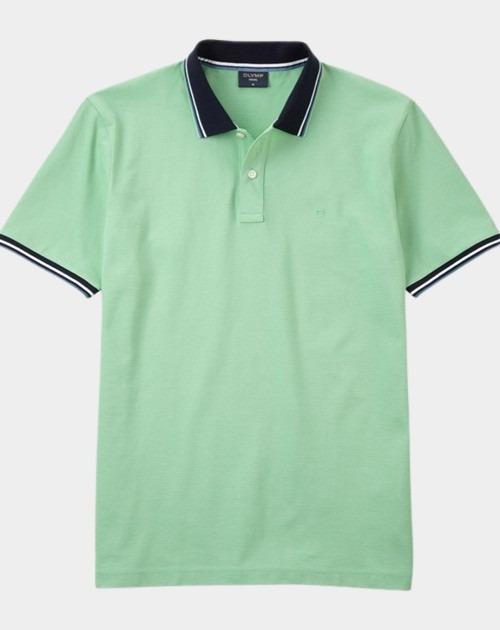 Olymp Polo korte mouw Groen Polo PiquÃ© solid 541152/41