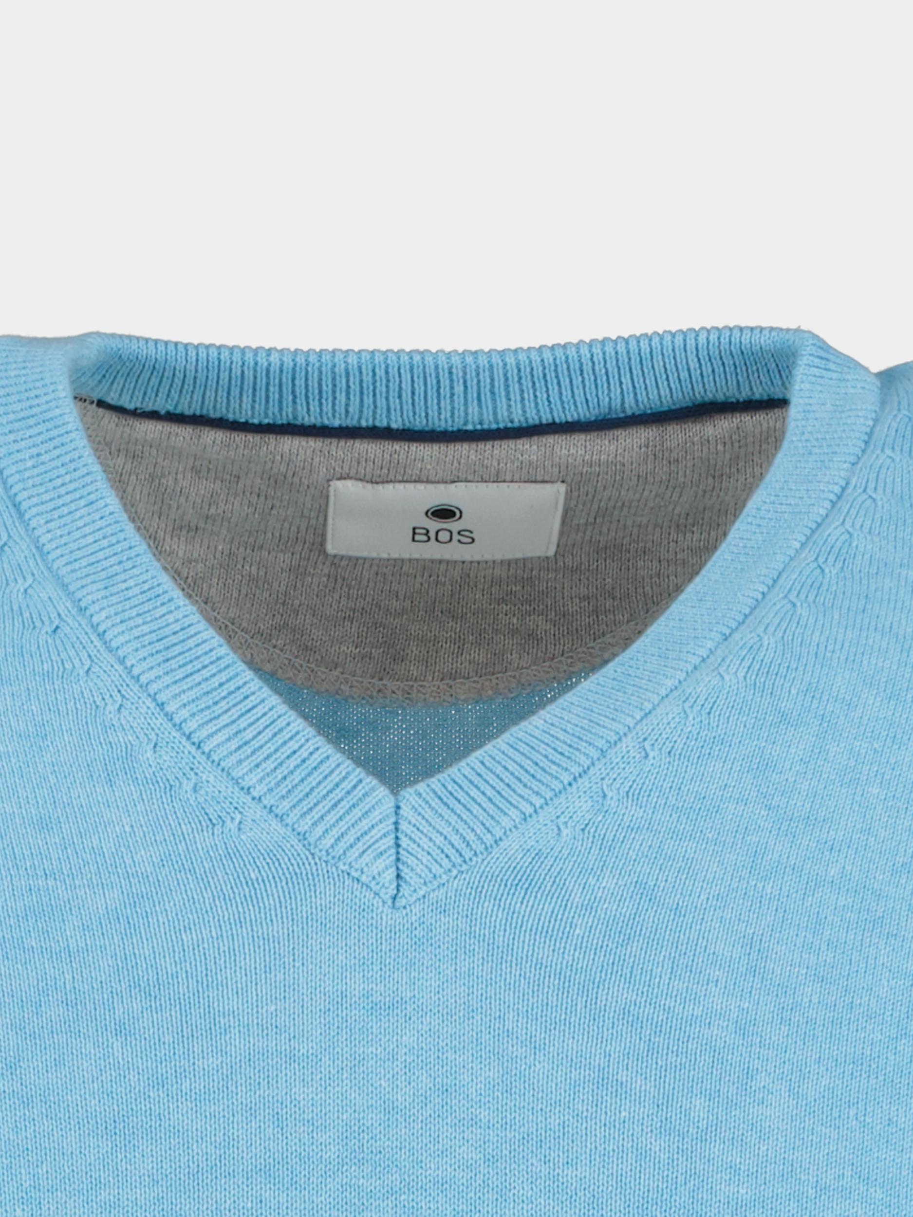 Bos Pullover Blauw Cotton Regular Fit 418100CCT-13/625
