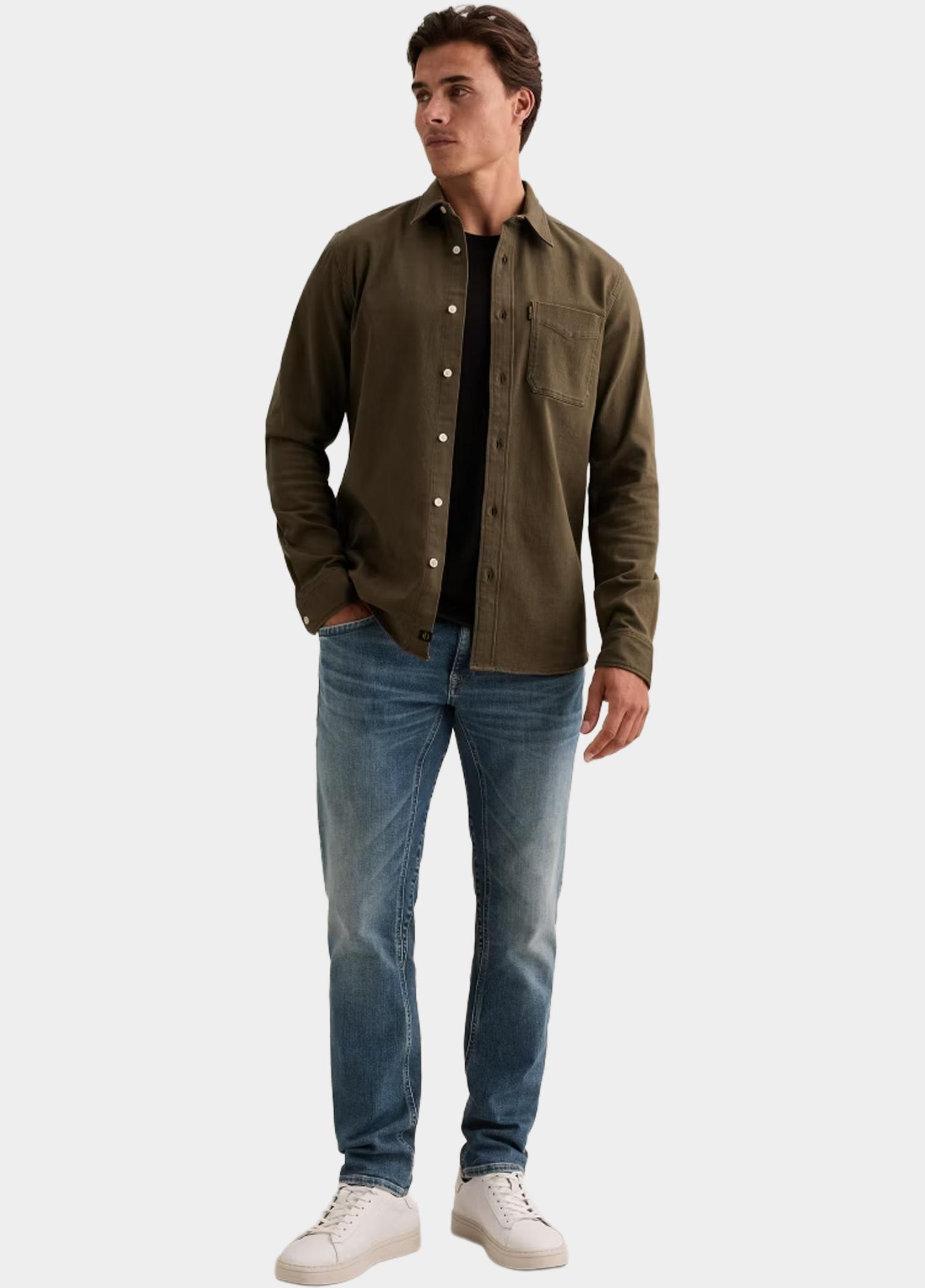 PME Legend Overhemd heren Groen Long sleeve shirt Colored Den PSI2609258/8039