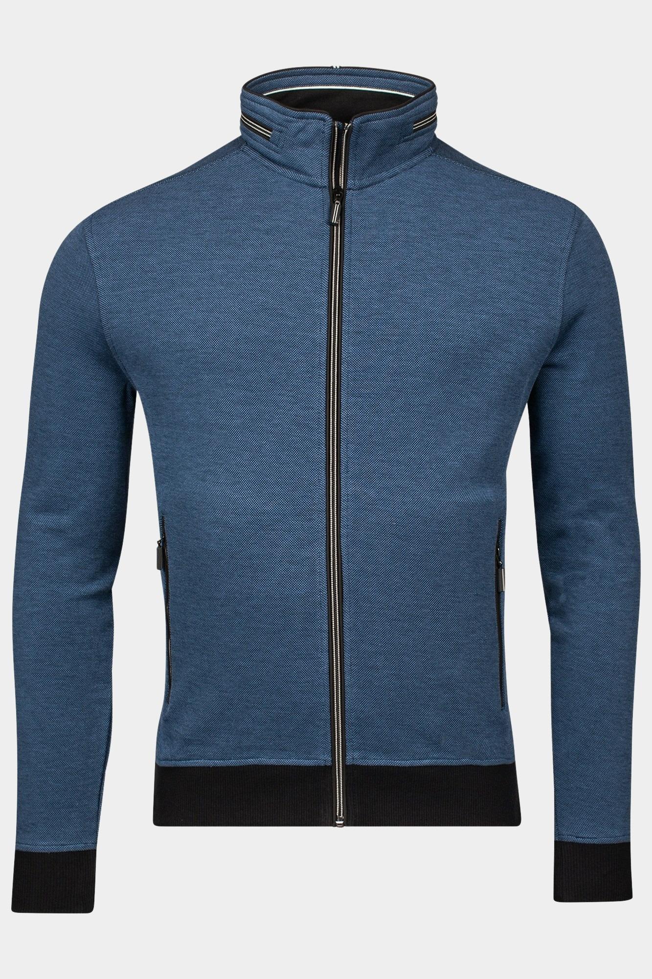 Baileys Vest Blauw Sweat Cardigan Zip  2-tone ox 512299/69