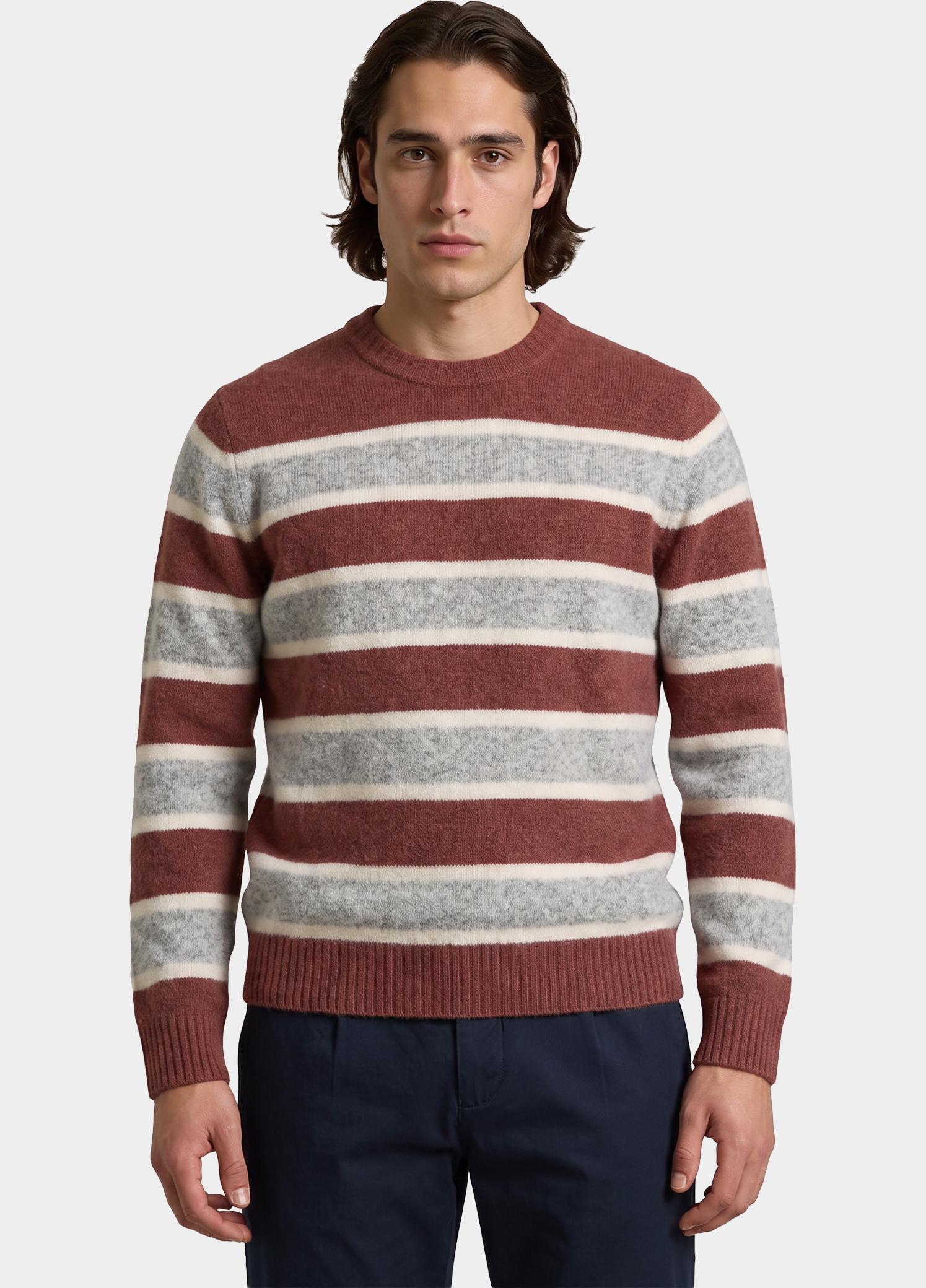 R2 Amsterdam Overhemd heren Blauw Printed single technical knit 134.WSP.008/010