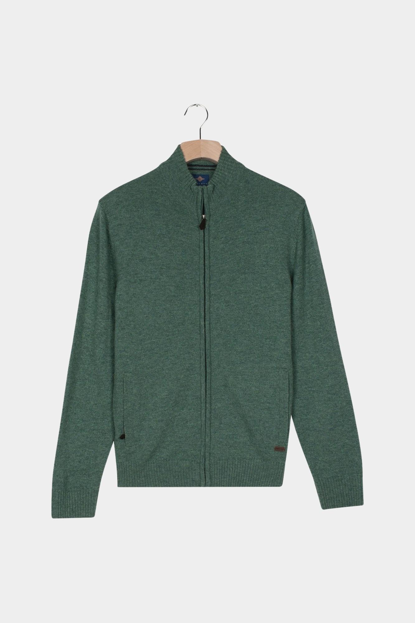 Baileys Vest Groen Cardigan Zip  10gg, single kn 520096/735