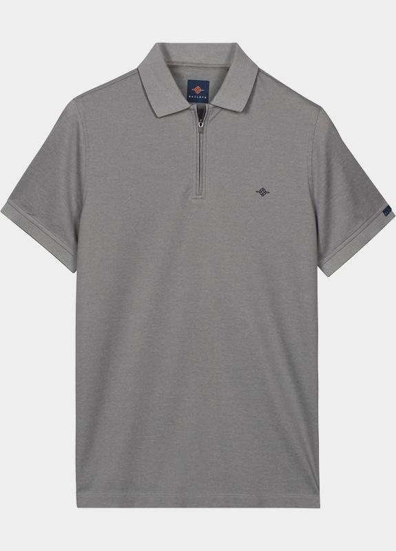 Baileys Polo heren Grijs Poloshirt Zip  2-tone 615284/93