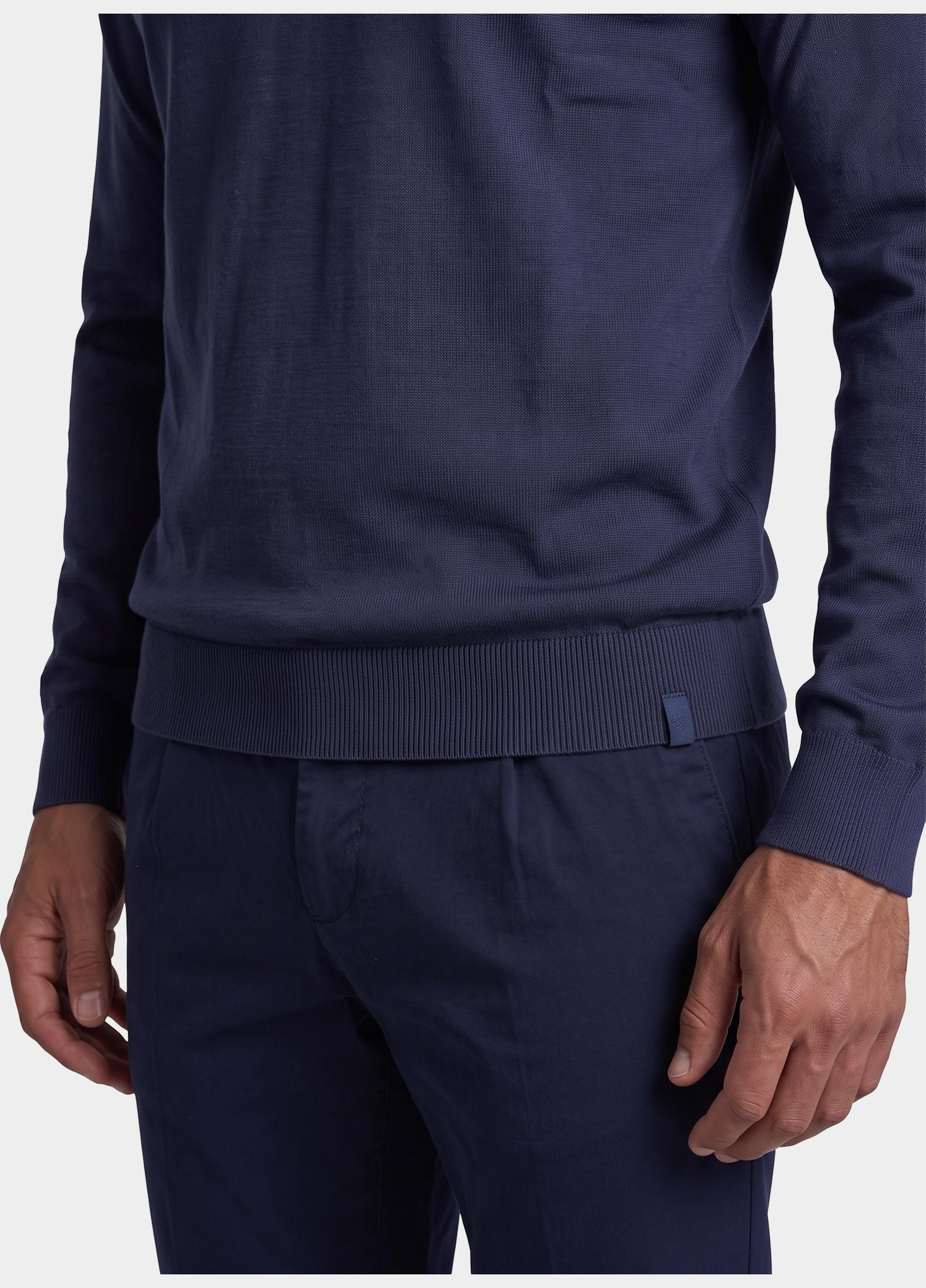 Born With Appetite Half Zip Blauw Lux Pull Halfzip Merino BWA00005LU15/4001 Navy