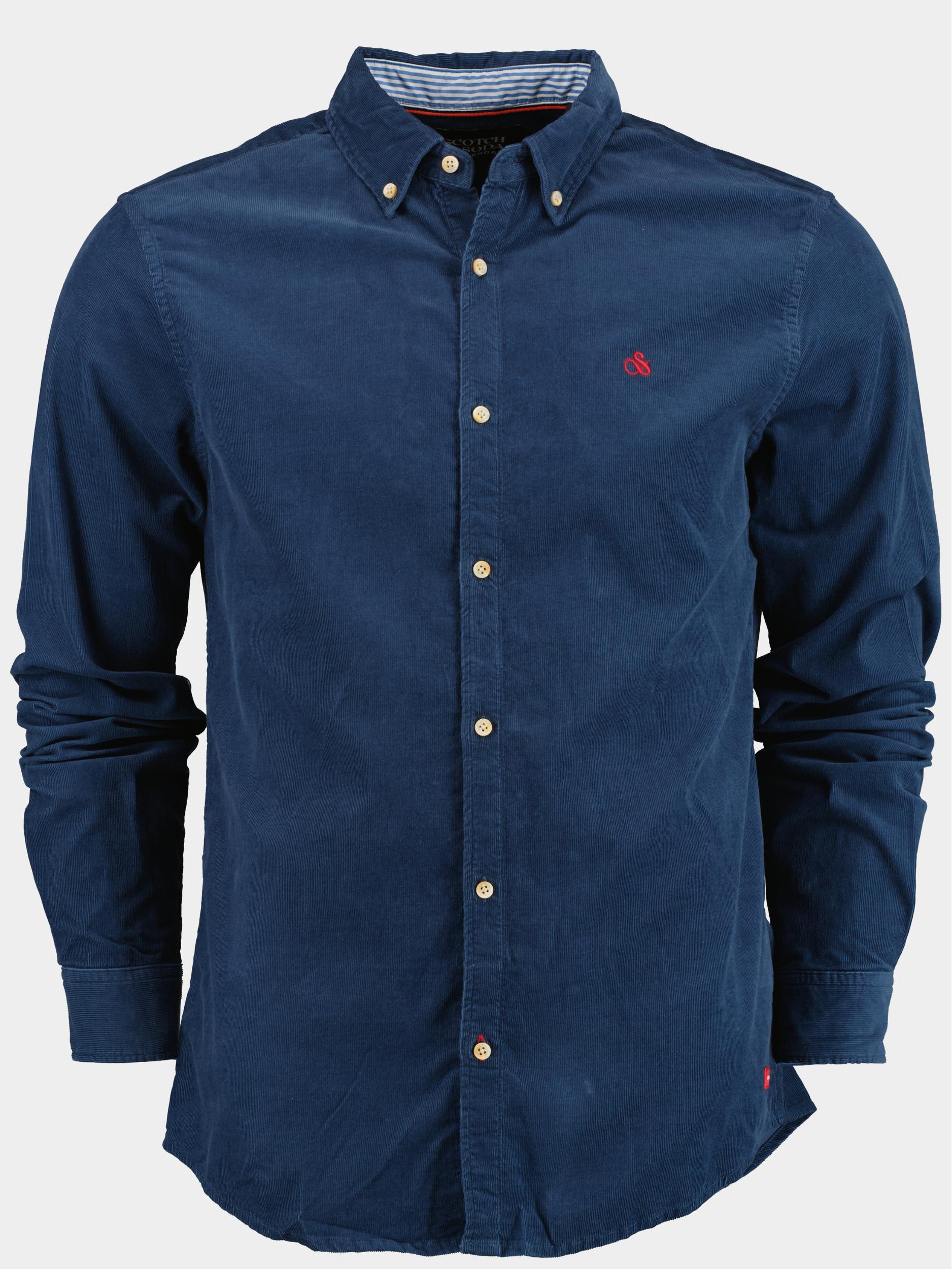 Scotch & Soda Casual hemd lange mouw Blauw Fine corduroy shirt - slim fit 173080/0807