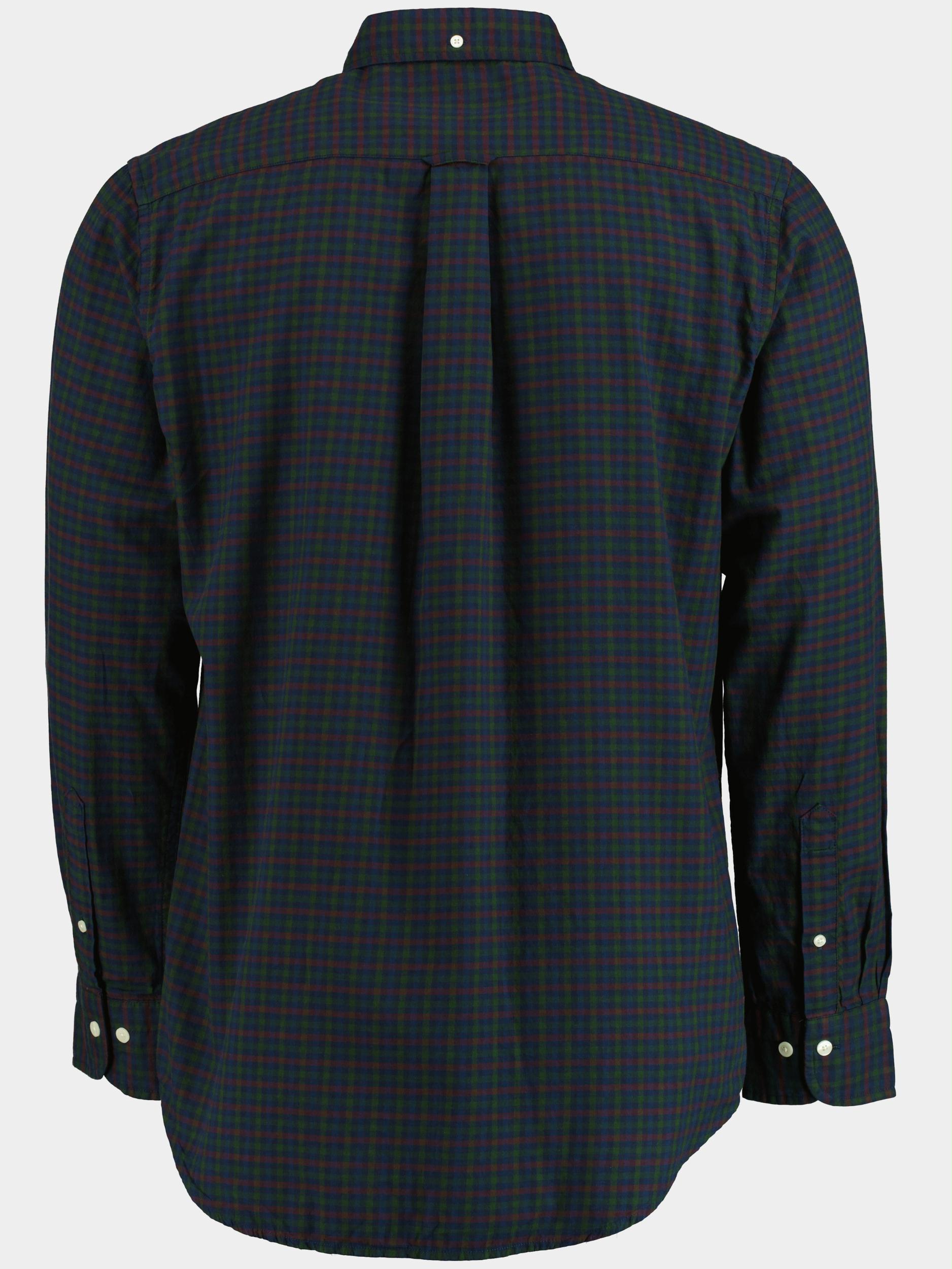 Gant Casual hemd lange mouw Groen D1. Reg Gingham Twill Shirt 3220086/338