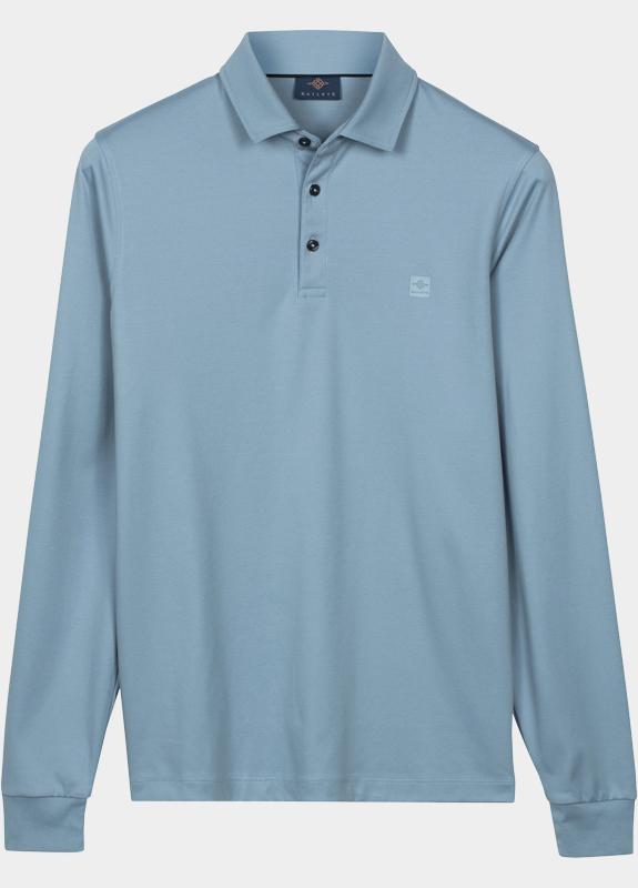 Baileys Polo lange mouwen heren Blauw Poloshirt LS Jersey 613442/63