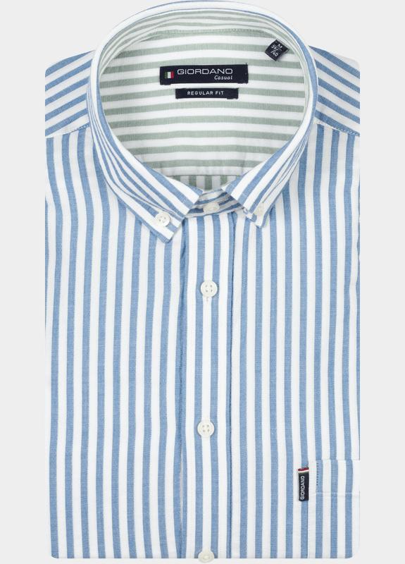 Giordano overhemd korte mouw heren Blauw Alfa Short Sleeve Button Down 616130/62