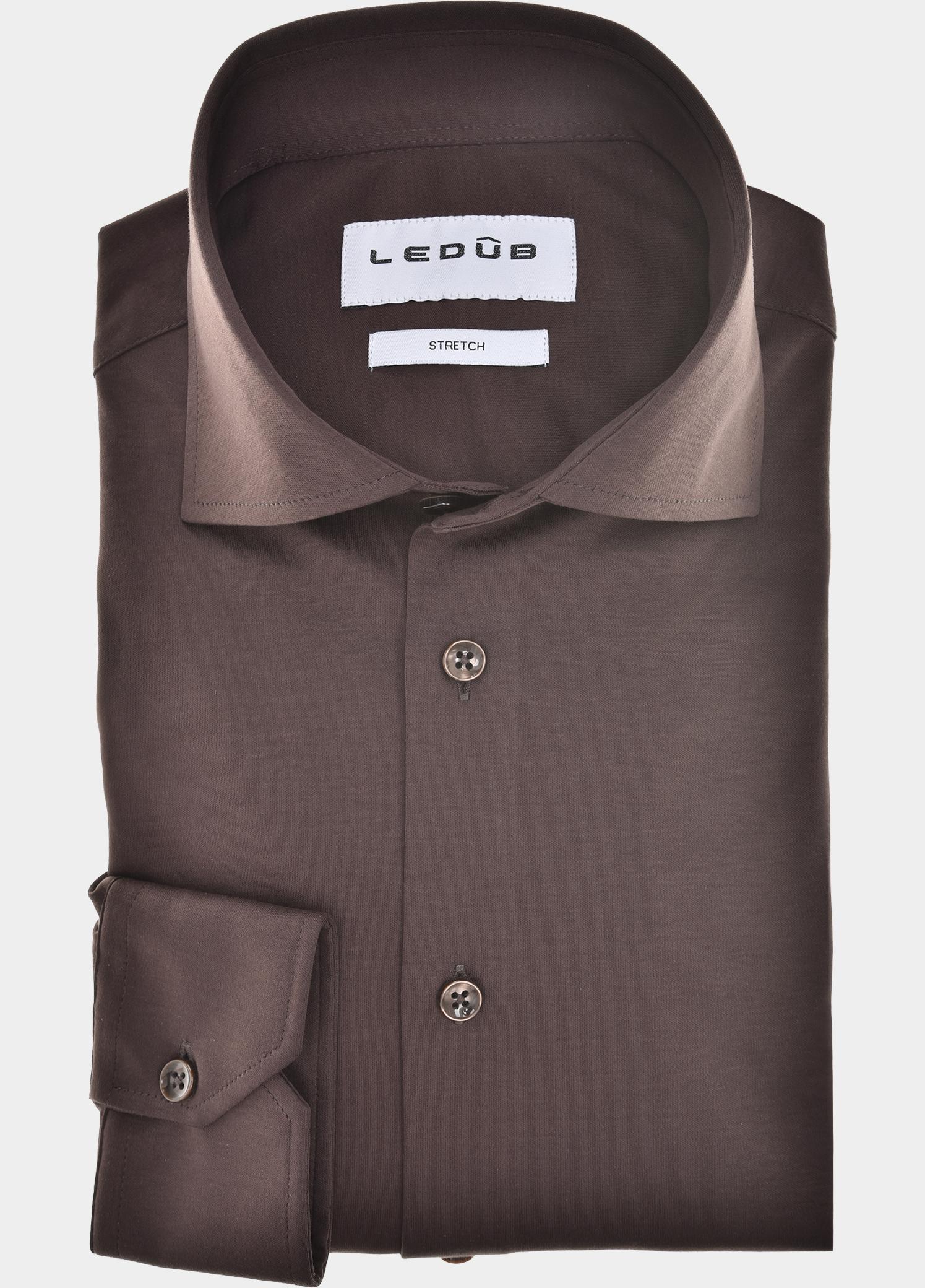 Ledub Zakelijk overhemd heren Bruin  0143610/680-000-000