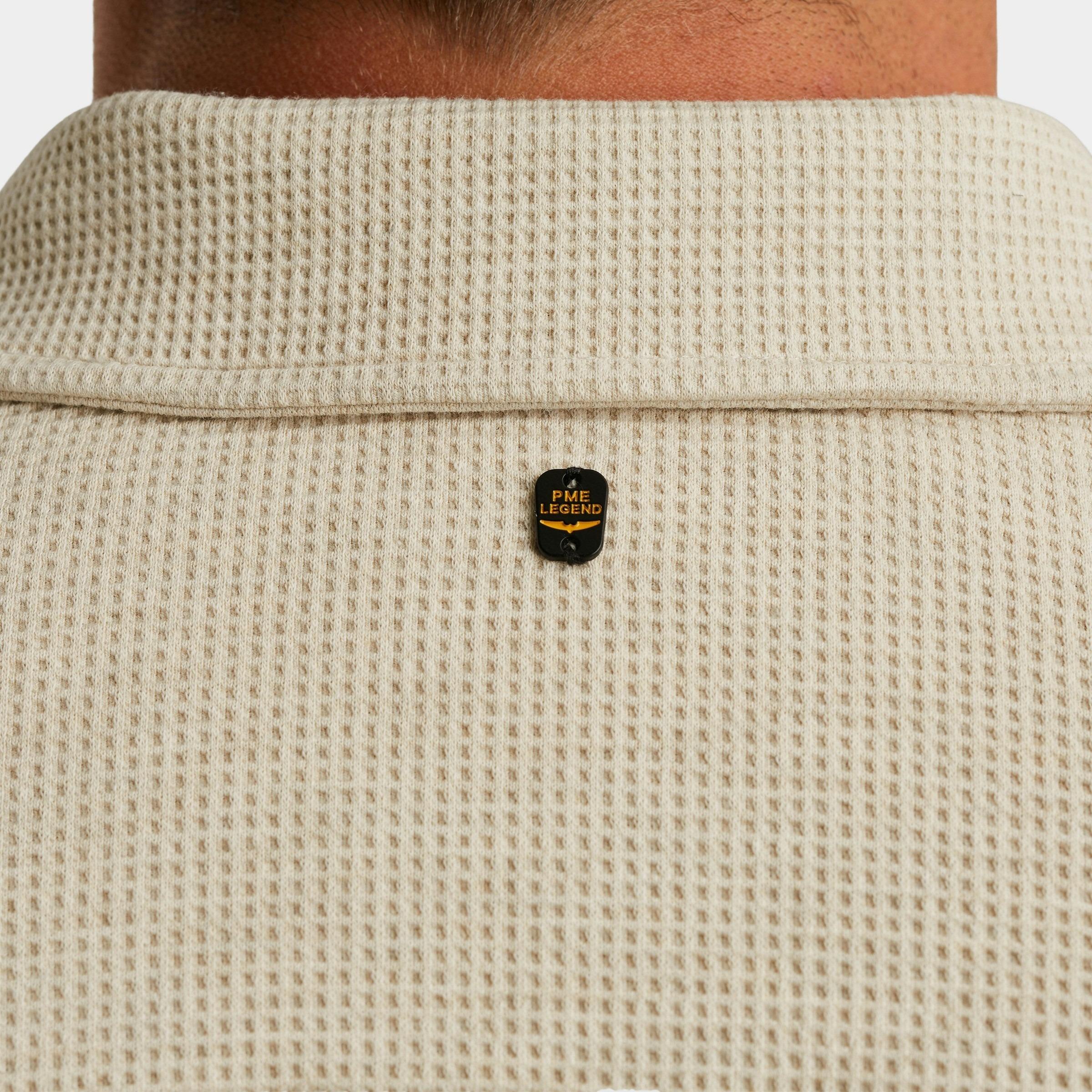 PME Legend Casual hemd lange mouw Beige LONG SLEEVE SHIRT Waffle Jers PSI2511246/7013